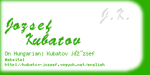 jozsef kubatov business card